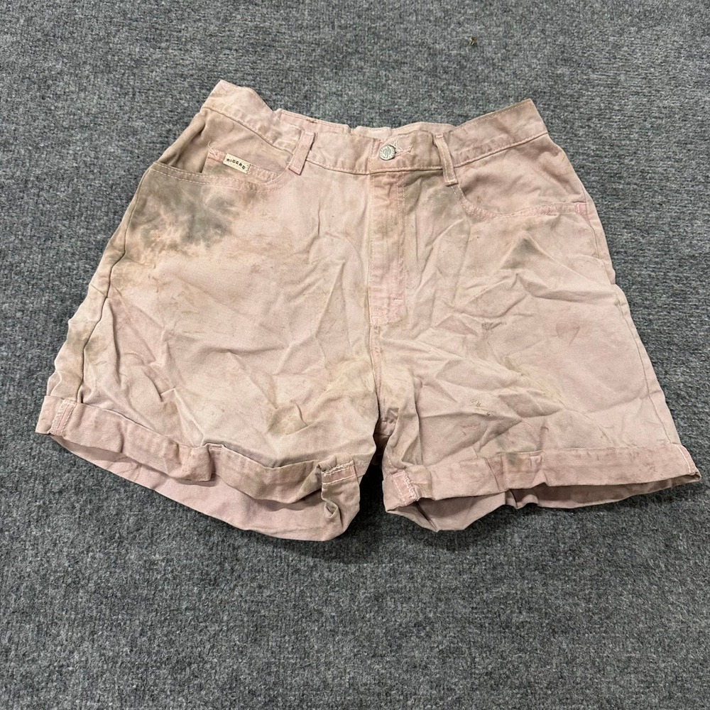 Riders Shorts Womens Size 12 M Pink High Waisted Cuffed Cotton Stained